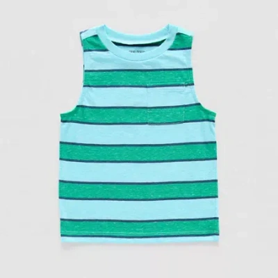 Okie Dokie Toddler & Little Boys Crew Neck Short Sleeve Tank Top In Green