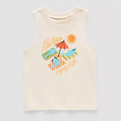 Okie Dokie Toddler & Little Boys Crew Neck Sleeveless Tank Top In White
