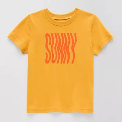 Okie Dokie Toddler & Little Boys Crew Neck Short Sleeve Regular Fit Graphic T-shirt In Yellow