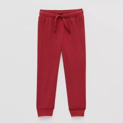 Okie Dokie Active Toddler & Little Boys Moisture Wicking Cuffed Regular Fit Jogger Pant In Red