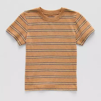 Okie Dokie Toddler & Little Boys Crew Neck Short Sleeve Regular Fit Graphic T-shirt In Brown