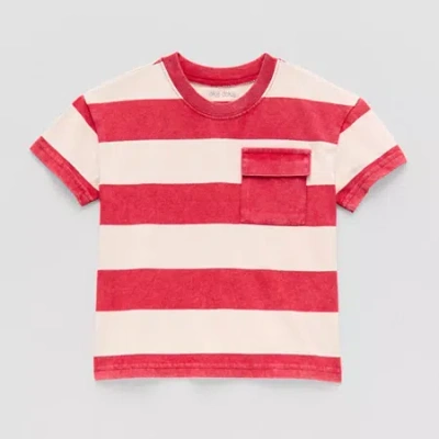 Okie Dokie Toddler & Little Boys Crew Neck Short Sleeve T-shirt In Red