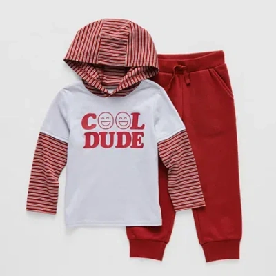 Okie Dokie Toddler & Little Boys 2-pc. Pant Set In Red