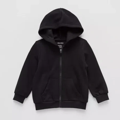 Okie Dokie Toddler & Little Boys Long Sleeve Fleece Zipper Hoodie In Black