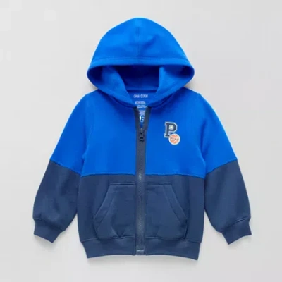 Okie Dokie Toddler Boys Fleece Adaptive Lightweight Jacket In Blue