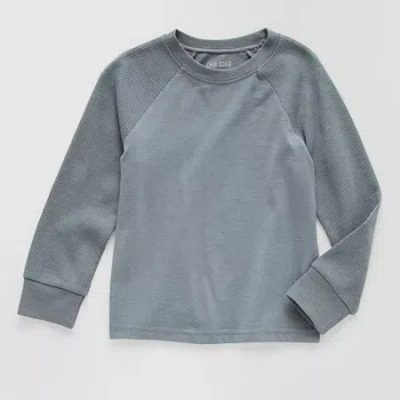 Okie Dokie Toddler & Little Boys Round Neck Waffle Long Sleeve T-shirt In Gray