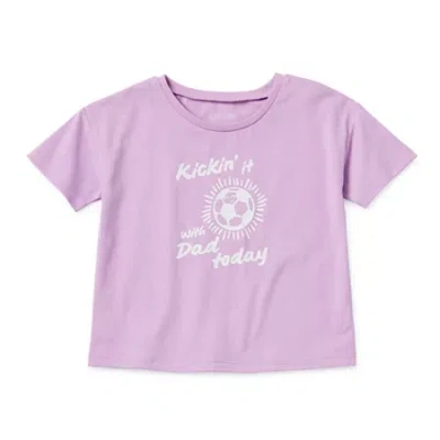 Okie Dokie Active Toddler & Little Girls Round Neck Short Sleeve Regular Fit Graphic T-shirt In Purple