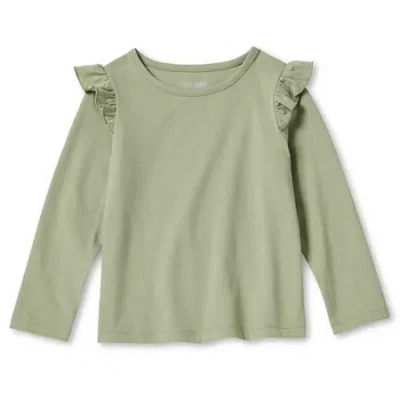 Okie Dokie Toddler & Little Girls Round Neck Long Sleeve T-shirt In Green