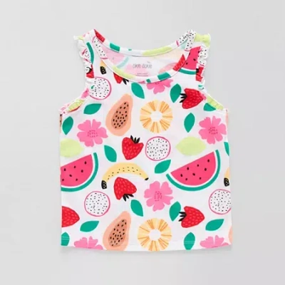 Okie Dokie Toddler & Little Girls Round Neck Sleeveless Tank Top In White