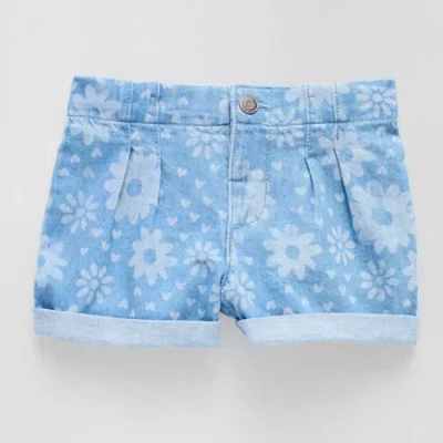 Okie Dokie Toddler Girls Adaptive Easy-on + Easy-off Denim Short In Blue