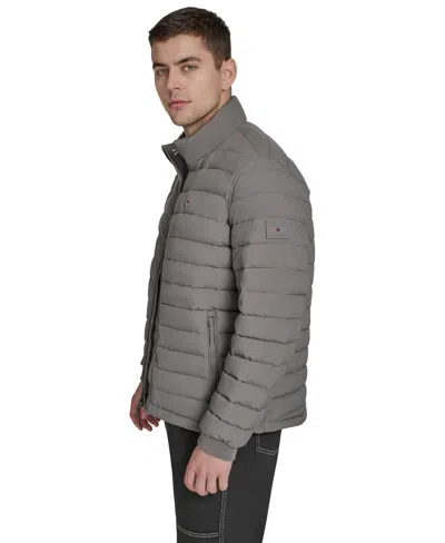 Champion Men's Quilted Long-sleeve Jacket In Gray