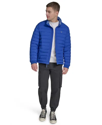 Champion Men's Quilted Long-sleeve Jacket In Blue