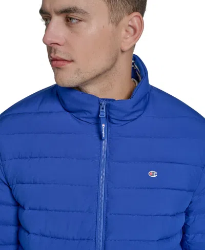 Champion Men's Quilted Long-sleeve Jacket In Blue