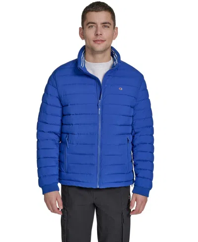 Champion Men's Quilted Long-sleeve Jacket In Blue
