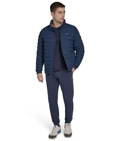 Champion Men's Quilted Long-sleeve Jacket In Blue