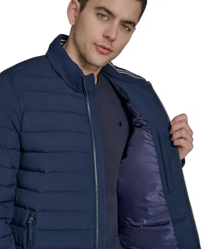 Champion Men's Quilted Long-sleeve Jacket In Blue