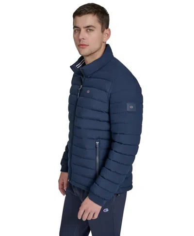 Champion Men's Quilted Long-sleeve Jacket In Blue