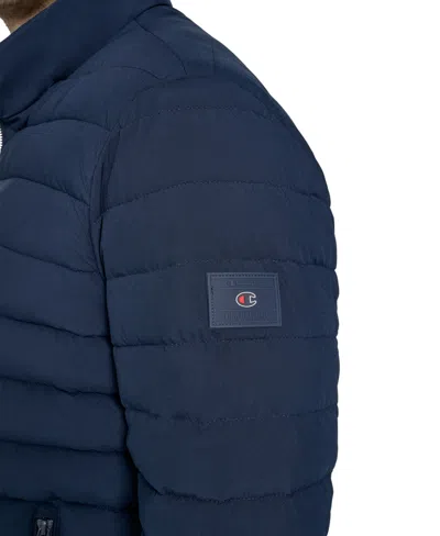 Champion Men's Quilted Long-sleeve Jacket In Blue