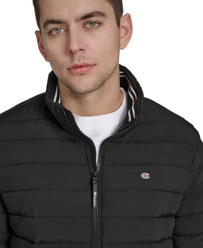 Champion Men's Quilted Long-sleeve Jacket In Black