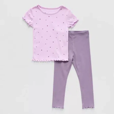 Okie Dokie Toddler & Little Girls 2-pc. Legging Set In Purple