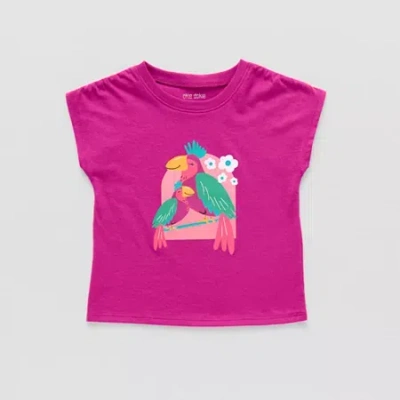 Okie Dokie Toddler & Little Girls Round Neck Short Sleeve Graphic T-shirt In Pink