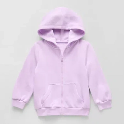 Okie Dokie Toddler & Little Girls Fleece Hooded Lightweight Jacket In Purple