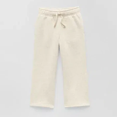 Okie Dokie Toddler & Little Girls Wide Leg Regular Fit Fleece Pull-on Pant In Sand