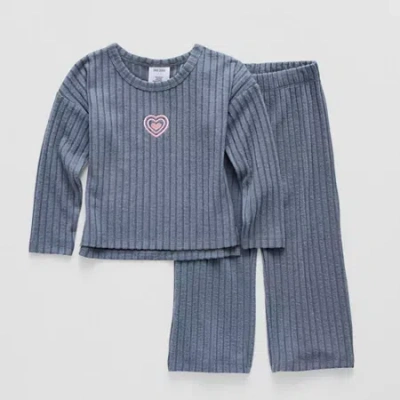 Okie Dokie Toddler & Little Girls 2-pc. Pant Set In Gray