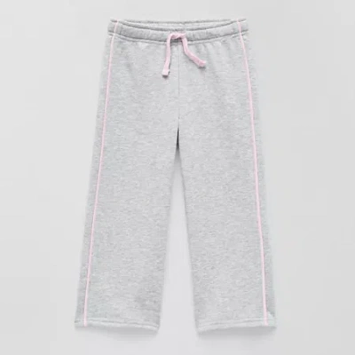 Okie Dokie Toddler & Little Girls Wide Leg Athletic Fit Pull-on Pant In Gray
