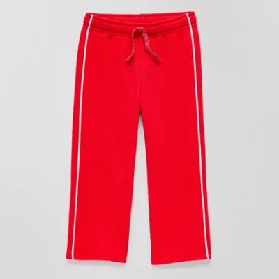 Okie Dokie Toddler & Little Girls Wide Leg Athletic Fit Pull-on Pant In Red