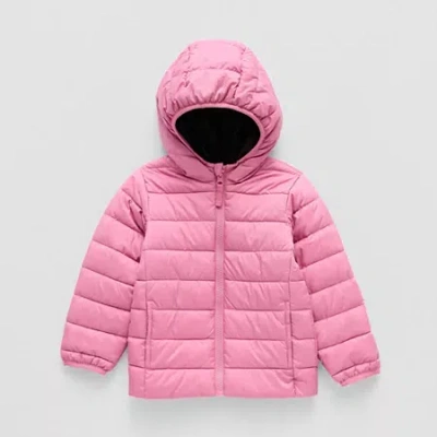 Okie Dokie Reversible Girls Water Resistant Midweight Puffer Jacket In Black