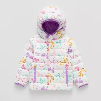 Okie Dokie Toddler Girls Adaptive Water Resistant Easy-on + Easy-off Midweight Puffer Jacket In Black