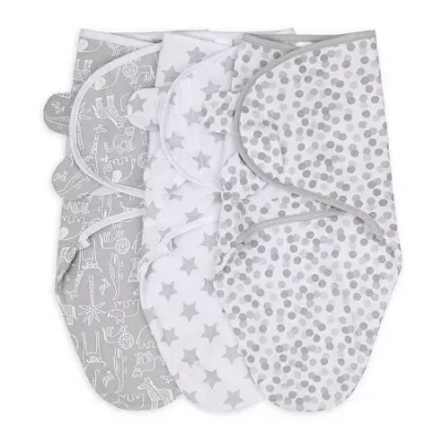The Peanutshell Grey Safari 3-pc. Swaddle Blanket In Multi