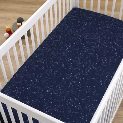 Nojo Super Soft Animal Constellation Crib Sheet In Blue