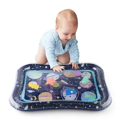 The Peanutshell Tummy Time Space Water Portable Play Mat In Blue