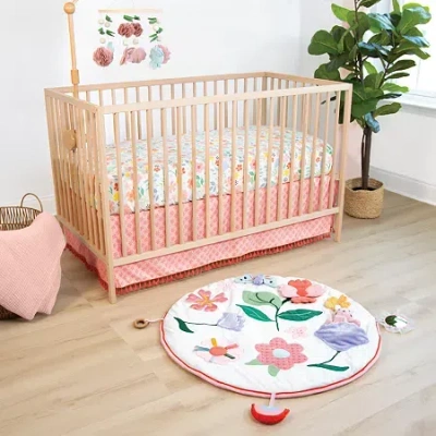 The Peanutshell Floral Play Mat & Security Blanket 4-pc. Crib Bedding Set In Multi