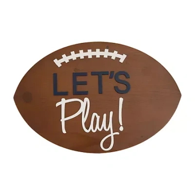 Nojo Lets Play Football Wood Wall Art In Brown