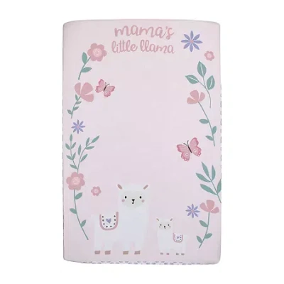 Nojo Mamas Little Llama Mini Crib Sheet In Pink