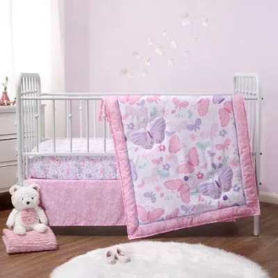 The Peanutshell Butterfly Song 3-pc. Crib Bedding Set In Pink