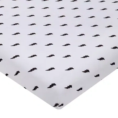 Nojo Lightning Bolt Mini Crib Sheet In White