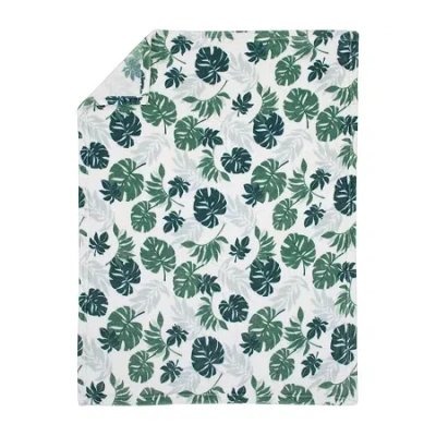 Nojo Tropical Fleece Baby Blanket In Green