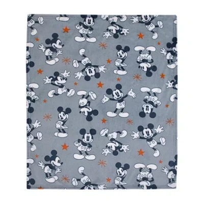 Disney Collection Mickey Mouse Baby Blanket In Blue