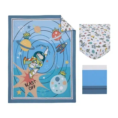 Disney Collection 3-pc. Buzz Lightyear Crib Bedding Set In Blue