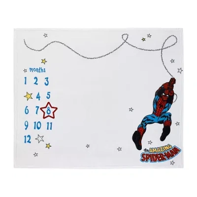 Marvel Spiderman Baby Milestone Blanket In Blue