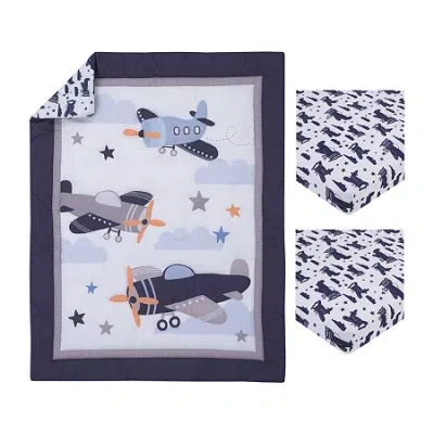 Nojo Mini Airplane 3-pc. Crib Bedding Set In Blue