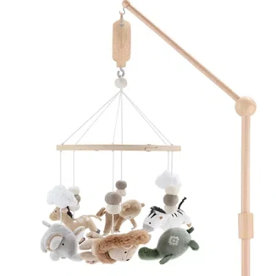 The Peanutshell Safari Serenity Baby Mobile In Gray