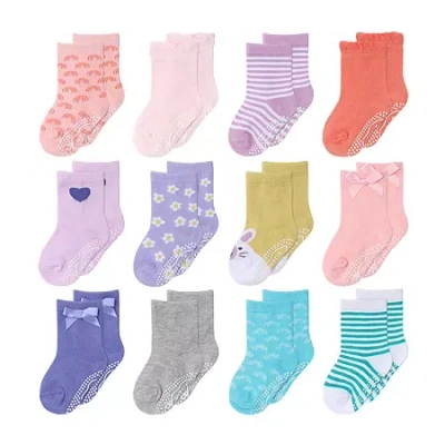 The Peanutshell Baby Girls Crew Socks In Multi