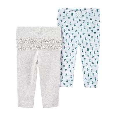 Carter's Baby Girls Straight Regular Fit Pull-on Pant In Multi