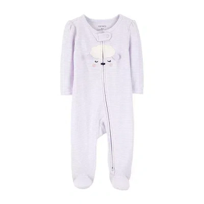 Carter's Baby Girls Lamb 2-way-zipper Cotton Sleep And Play Footed Coverall In Purple