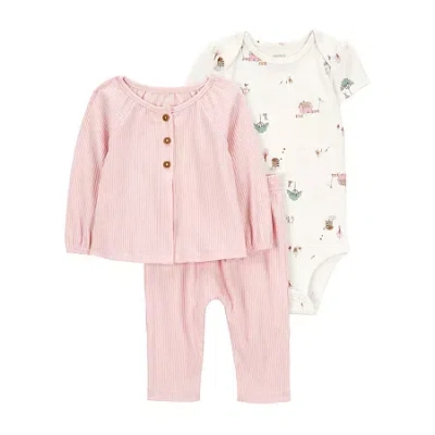 Carter's Baby Girls 3-pc. Pant Set In Multi